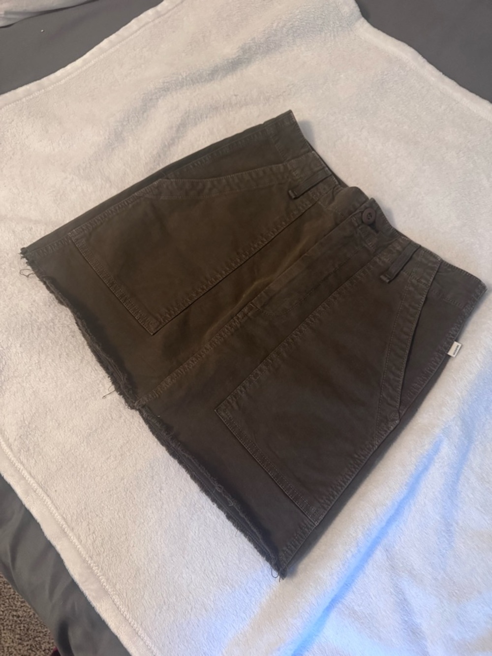 McGuire Denim Dark Olive Mini Skirt
